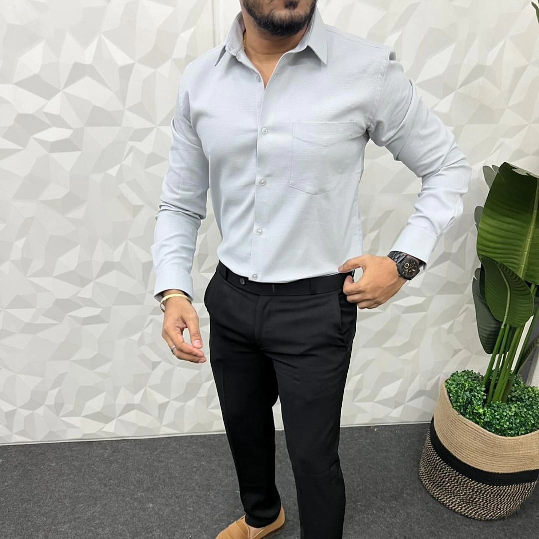 Lite Grey Shirt and Black Pant Combo