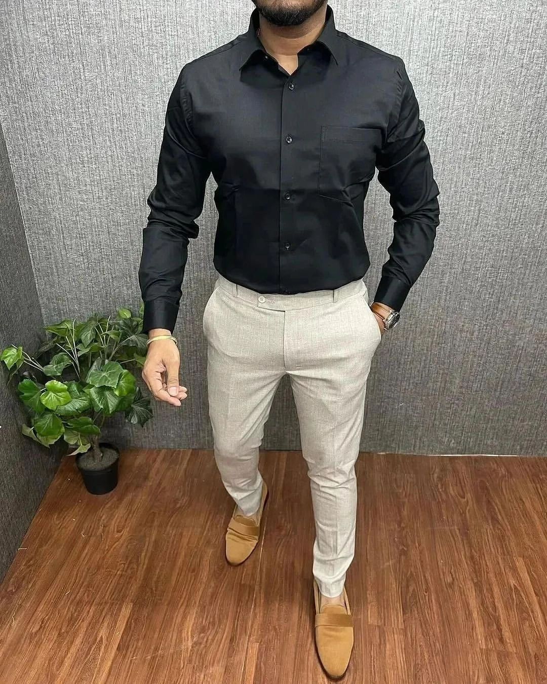 Black Shirt and Sandal Pant Combo